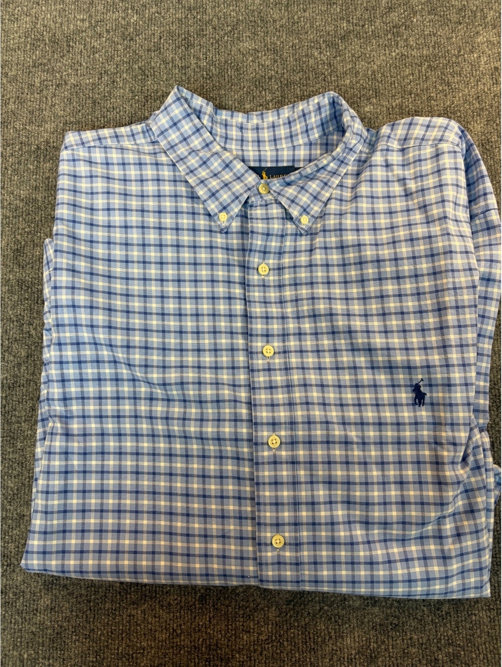 Polo Ralph Lauren 3XLT Blue Plaid button-up Shirt